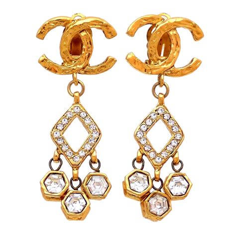 chanel drop earrings etsy|Chanel drop earrings price.